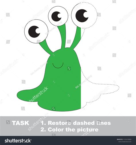 Green Alien Slug Multi Eyes Dot Stock Vector Royalty Free 1191619060