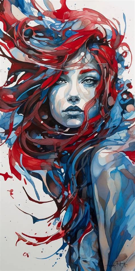 Female Art Painting Painting And Drawing Abstract Portrait Portrait Painting Xman Marvel Bd