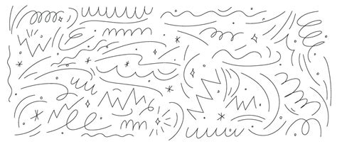 Squiggly Lines In Pencil Doodles Scribbles Brush Squiggles Chalk