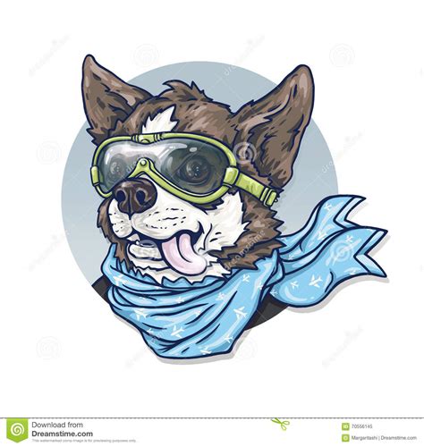 Animated drawing of a guy with a scarf. Dog-pilot In Glasses And A Scarf. Chihuahua. Animation Drawing Of An Amusing Dog Stock ...