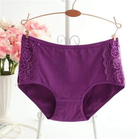 Lace Up Woman Cotton Underwear Breathable Women Plus Size Briefs Panty