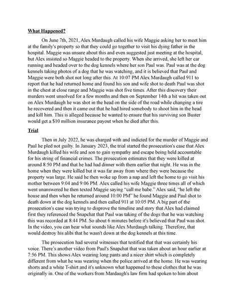 Alex Murdaugh Case Notes - CRIJ 2314 - TAMUK - Studocu