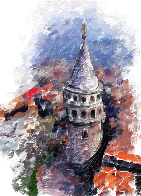 Painting 765 1 Galata Tower Painting By Mawra Tahreem Fine Art America
