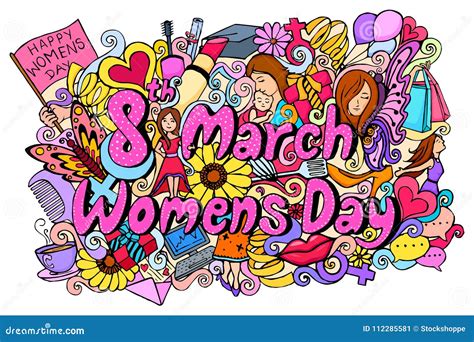 Happy Women S Day 8th March Celebration Background Stock Vector