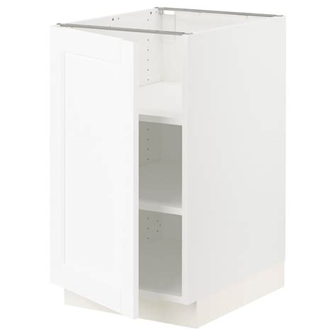 Sektion Base Cabinet With Shelves White Enköpingwhite Wood Effect
