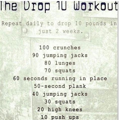 Drop 10 Drop 10 Workout Fitness Motivation Health Fitness