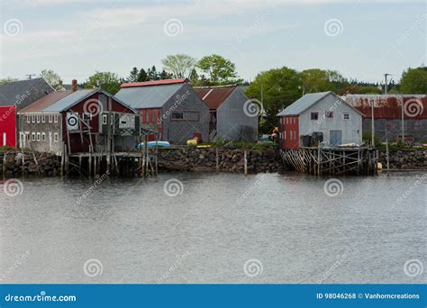 Fishermen S Sheds In The Cove Stock Photo Image Of Industry Manan