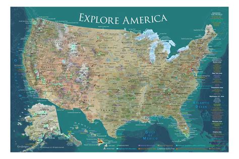 Us National Parks Map Posters Usa Posters Geojango Maps