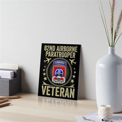 82nd Airborne Division Paratrooper Army Veteran Art Board Print By