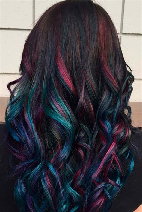 30 Dark Hair Rainbow Highlights Fashionblog