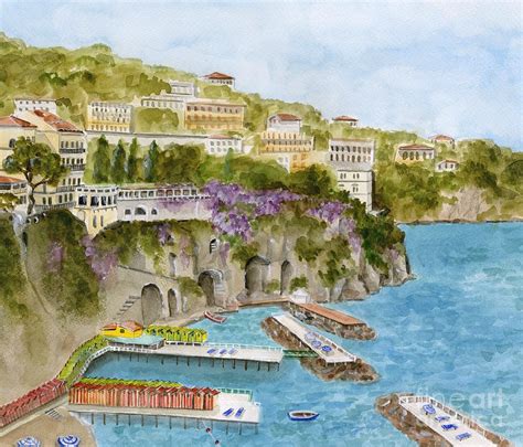 Sorrento Italy By Sheryl Heatherly Hawkins Watercolor Art Prints