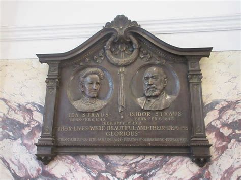 Ida And Isidor Straus Memorial Plaque Rms Titanic Passenge Flickr