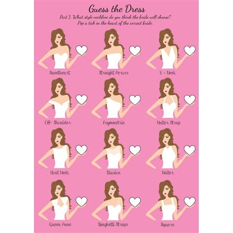 Guess The Dress Free Hen Party Game Hen Party Superstore Hen Party