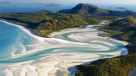Luftaufnahme Von Whitehaven Beach Whitsunday Insel Nahe Queensland