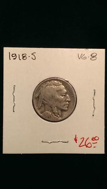 1918 S Buffalo Nickel Vg 8 Buffalo Nickel Nickel Buffalo