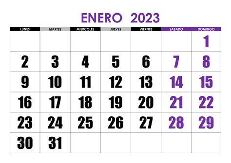 Calendario Enero 2023 Calendariossu