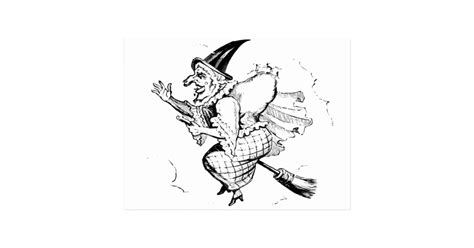 Vintage Witch Illustration Postcard Zazzle