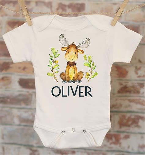 Little Moose Personalized Baby Name Onesie Custom Baby