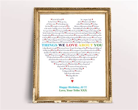 100 Things We Love About You Personalized Reasons We Love Etsy