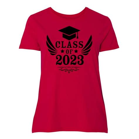 Inktastic Class Of 2023 With Graduation Cap And Wings Women S Plus Size T Shirt
