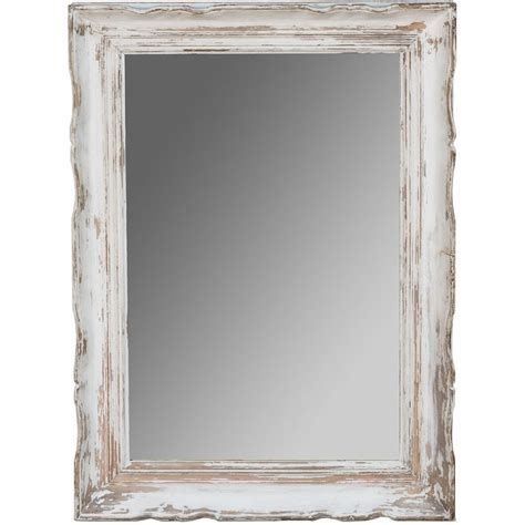 White Distressed Shabby Chic Mirror Rectangular Shabby Chic Mirror