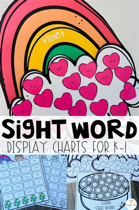 Sight Word Activities Display Charts Editable Kindergarten Rocks