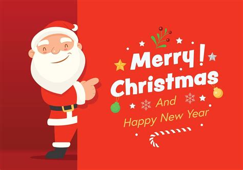 Merry Christmas And Happy New Year With Santa Claus 2926633 Vector Art