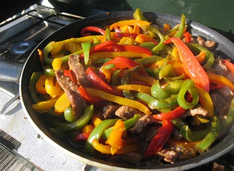 Beef And Bell Pepper Stir Fry In Tents Cooking