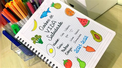Carátula Para Cuaderno De Vida Saludable Youtube