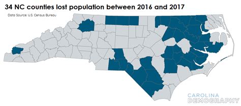 North Carolina Counties Map With Population