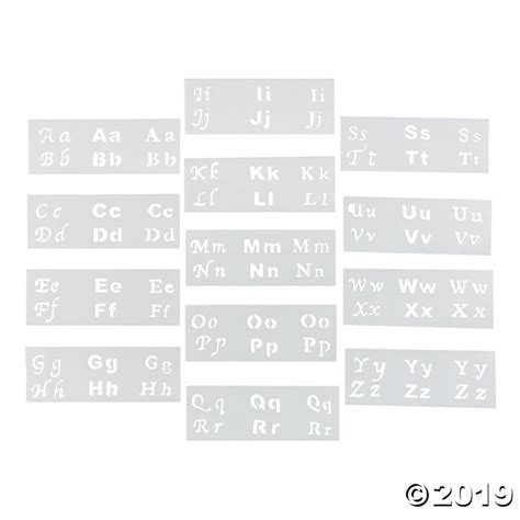 Mini Alphabet Stencil Set 13 Sheets