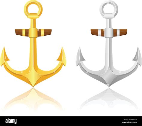 Two Anchors On A White Background Vector Illustration Stock Vector