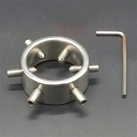 Stainless Steel Bolts Wolf Teeth Type Penis Ring Chastity Device