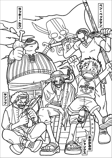 Coloring With One Piece Characters Manga Anime Adult Coloring Pages