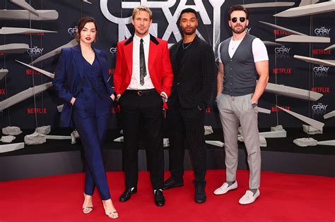 Fans Mock Ana De Armas Ryan Gosling Chris Evans Gray Man Outfits