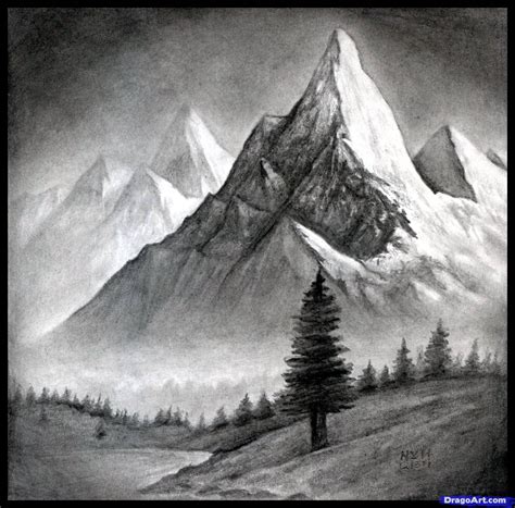 Cool Easy Landscape Drawings Jenwiles