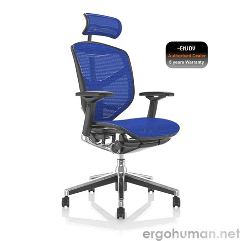 Enjoy Blue Mesh Office Chair With Headrest 2 