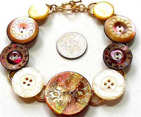 Reserved 1800s Pearl Buttons Bracelet Victorian Flowers With Etsy