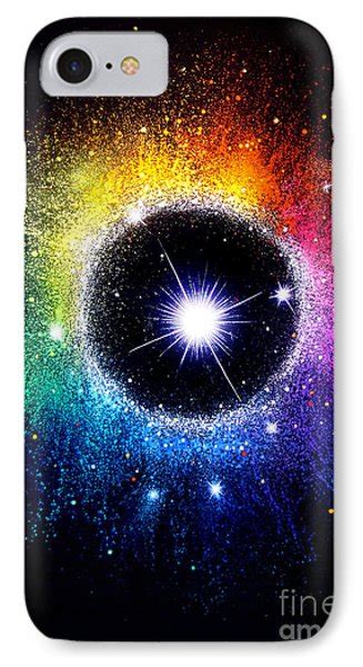 Rainbow Circle Galaxy Beautiful Universe Painting By