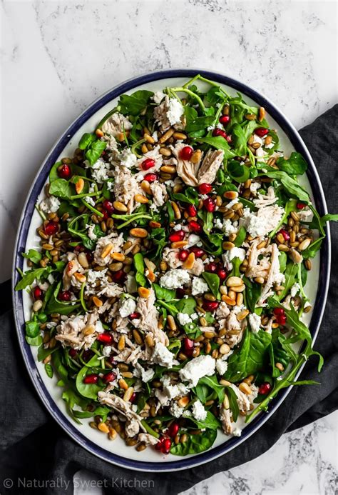 Warm Pomegranate Chicken Salad With Grains And Feta