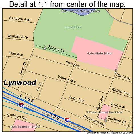 Lynwood California Street Map 0644574