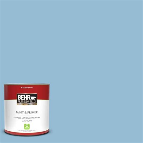 Behr Premium Plus 1 Qt M500 3 Blue Chalk Color Flat Low Odor Interior