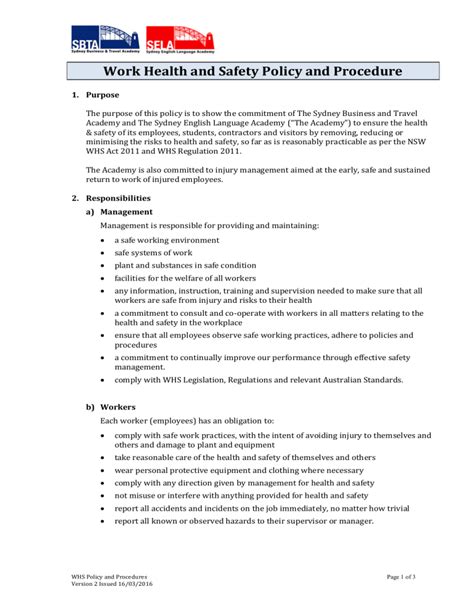 Whs Policy And Procedure2