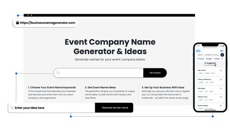 Event Company Name Generator Domain Availability Checker