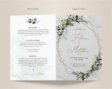 Check spelling or type a new query. Bi-fold Greenery Wedding Program Template, Order of Service • INSTANT DOWNLOAD • Editable ...