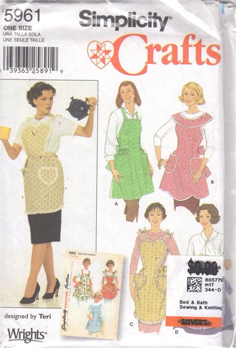 Simplicity 5961 Misses One Yard Apron Pattern Designed By Teri Etsy