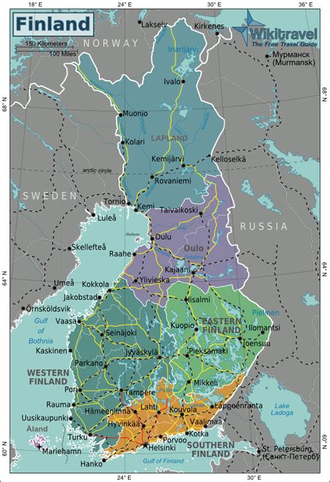 Landkarte Finnland Karte Regionen Karten Und