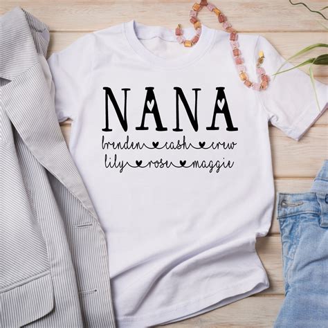 Personalized Nana Shirt With Grandkids Names Nana Shirts Nana