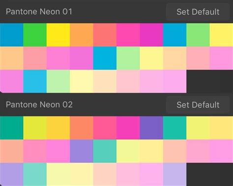 Pantone Swatches Pastel Neon And Skin Neon Colour Palette Color