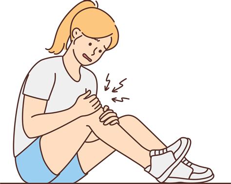 Unhealthy Girl With Knee Pain 21477826 Png